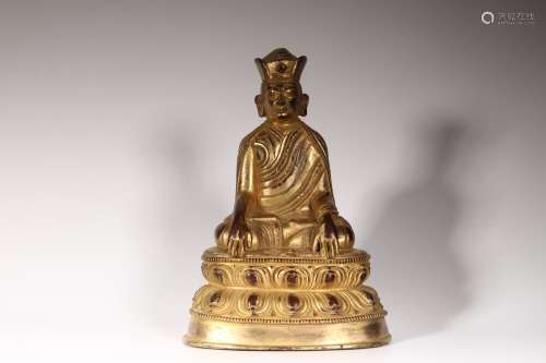 , copper sitting BuddhaSize 14 x9cm