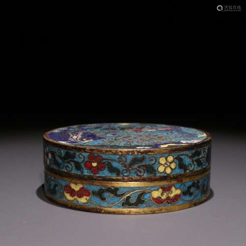 Wanli fine gold wire inlay cloisonne cover boxSpecification:...