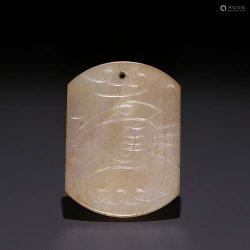 Old hetian jade TaoismSpecification: length 5.5 cm width 4 c...