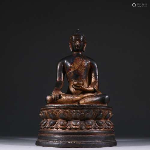 Copper foetus paint gold medicine guru Buddha's statueSp...