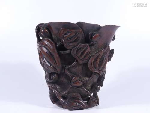 - old aloes PuTeng grain cup.Specification: high 13 cm wide ...