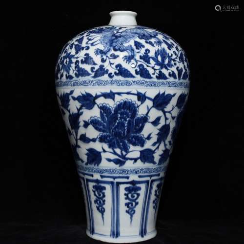 Blue and white peony grain mei bottles of 44 x27