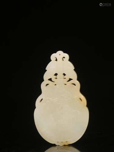 Hetian jade carved mandarin duck lines listedSize: 0.7 cm th...