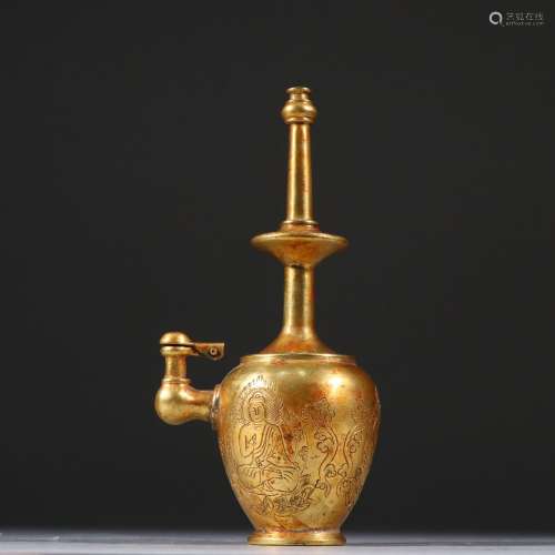 Copper and gold Buddha grain net bottlesSpecification: 15 cm...