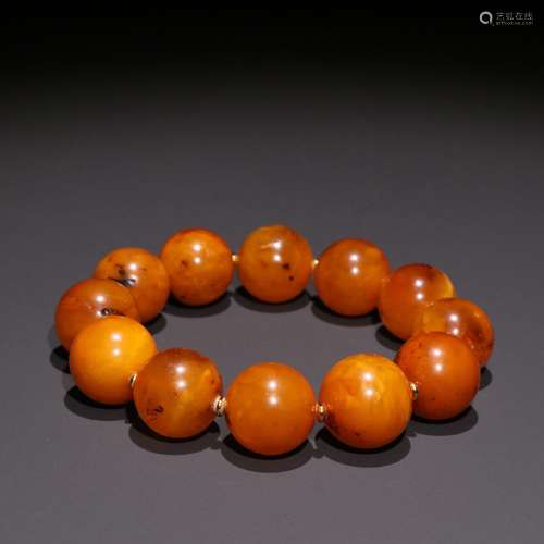 Beeswax hand round bead stringSpecification: bead diameter 1...