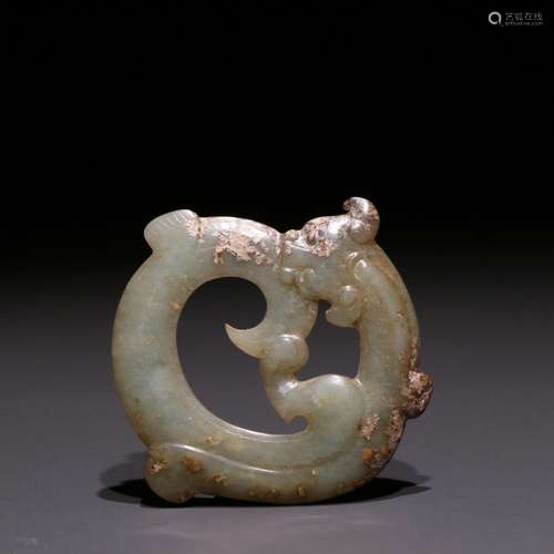 Generation of old hotan jade dragon grain carvingsSpecificat...