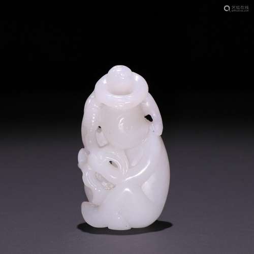 On the evening of hetian jade carvings "generation gene...