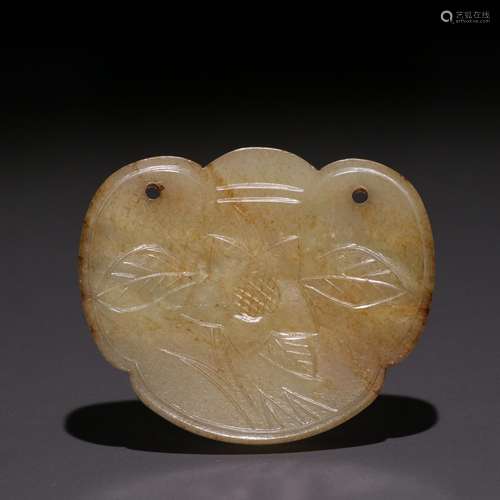 Hetian jade carved later Taoist text pageSpecification: 4.75...