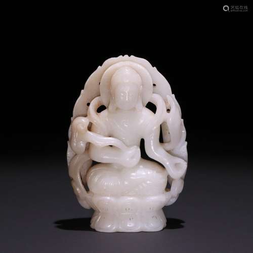 Hetian jade guanyin bodhisattva's statueSpecification: h...