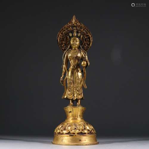 Copper and gold net bottles of guanyin stands resembleSpecif...