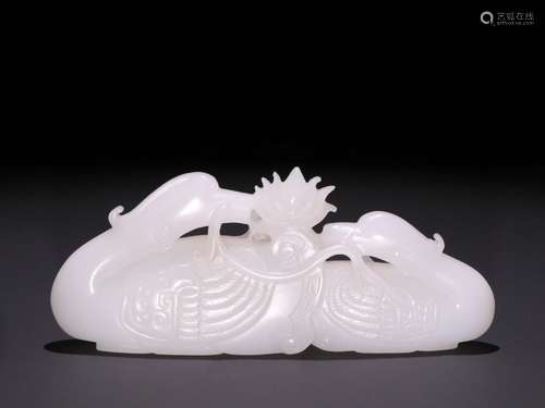 On the evening of hetian jade carvings double gooseSpecifica...