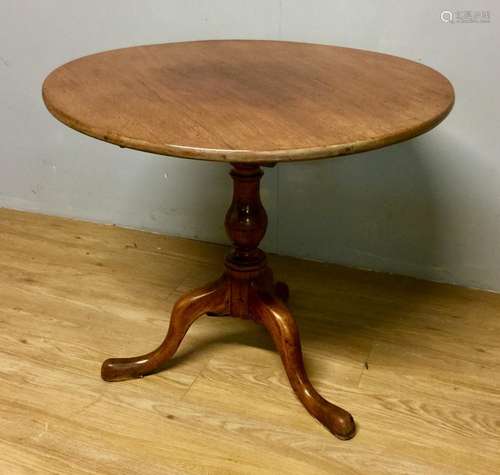 Georgian Mahogany Tilt Top Table On Cabriole Tripod Base Wit...