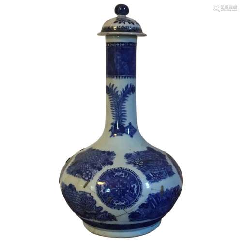 Large Antique 18th century Chinese Export Porcelain Blue &am...