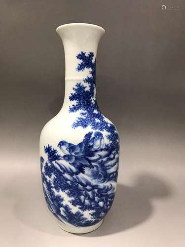 CHINESE BLUE-AND-WHITE VASE DEPICTING 'BIRD AND FLOWER&#...