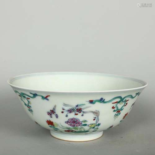 CHINESE DOUCAI BOWL DEPICTING 'FLORAL', 'MING CH...