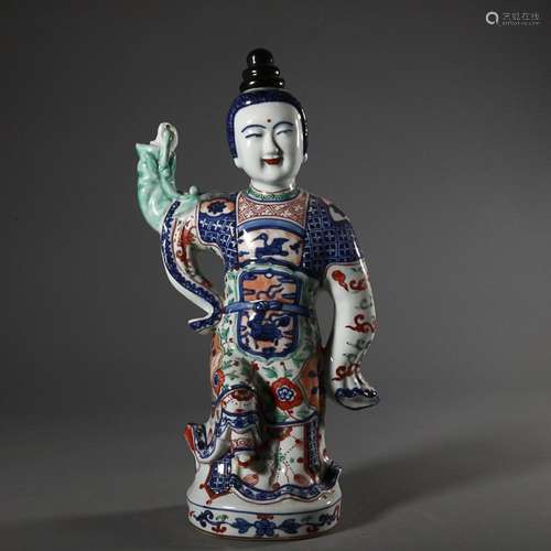 CHINESE FAMILLE-ROSE FIGURE, 'MING WANLI' MARK