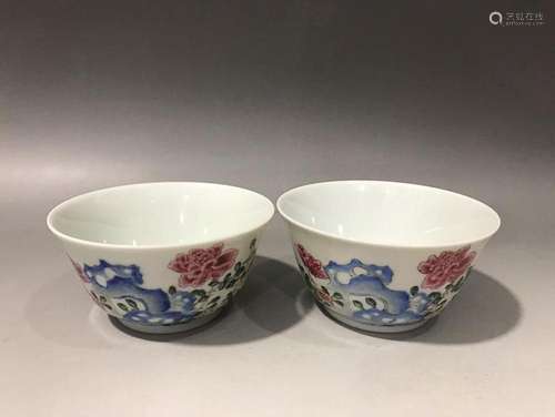 TWO CHINESE FAMILLE-ROSE CUPS DEPICTING 'FOWL', '...