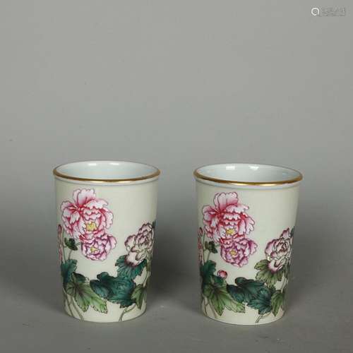 CHINESE FAMILLE-ROSE CUP DEPICTING 'FLORAL', 'YO...