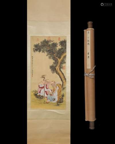 43 * 87 , Ding Guanpeng Luo tu silk scroll