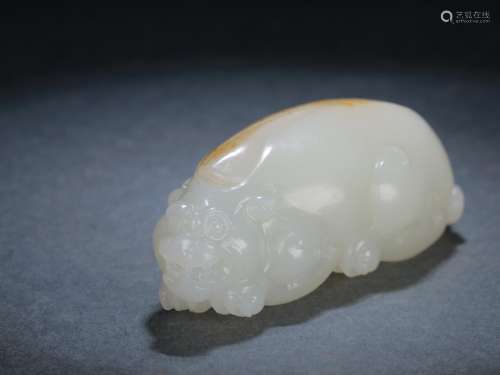 : hetian jade the mythical wild animalSize: 6.6 cm wide and ...