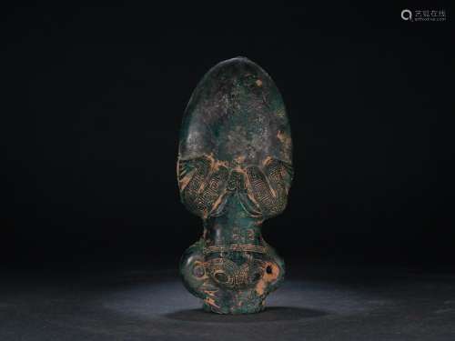 : bronze spearSize: 7.6 cm wide and 5.2 cm high 16.1 cm weig...