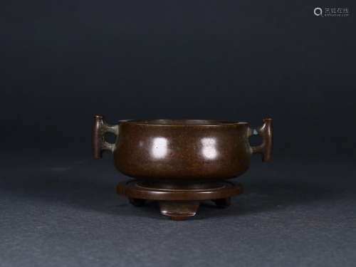 : jintong, copper incense burnerSize: 11.9 cm wide and 8.9 c...
