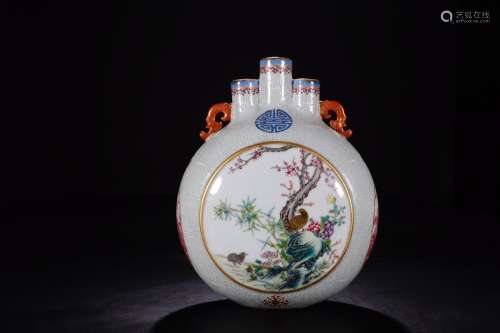 year new silk grilled white glaze flower medallion and grain...