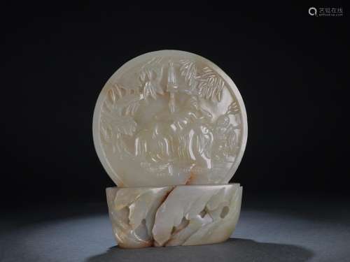 : hetian jade peace as furnishing articlesSize: 11.8 cm wide...