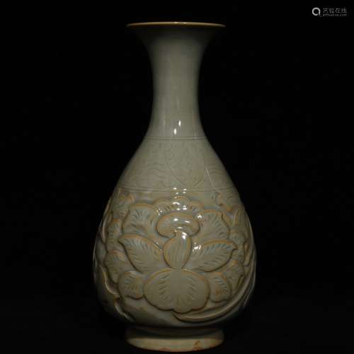 Yao state kiln carved flower grain okho spring bottle x15.5 ...