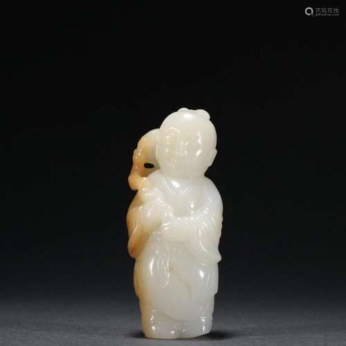 Hetian jade life of furnishing articles offered the lad.Spec...