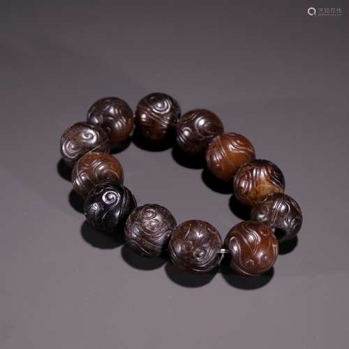 Ancient jade meander hand stringSpecification: bead diameter...