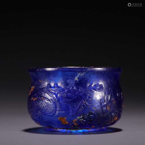 Old coloured glaze, carved dragon cupSpecification: high 4 6...