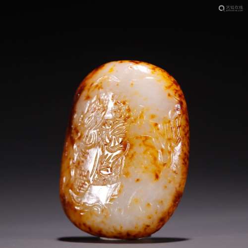 Hetian jade seed expects the boy riding a dragon, the origin...