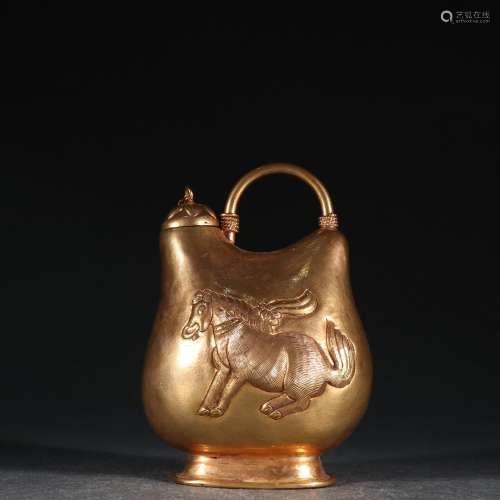 Copper and gold dancing horse bit pot cup lines.Specificatio...