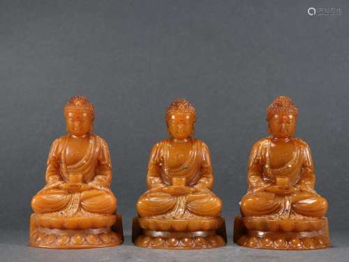 Place a field-yellow stone paint three Buddha.Specification:...