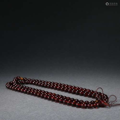 Amber 108 beads.Specification: bead diameter 0.8 ㎝ 34 g