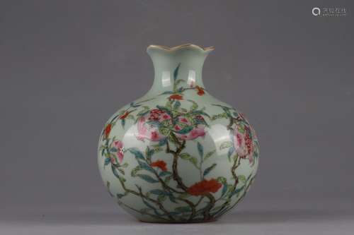 Pea green glaze enamel pomegranateSpecification: high 18.5 c...