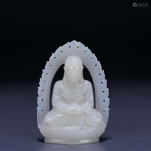 : hetian jade Buddha furnishing articles: 4.6 cm wide. Thick...