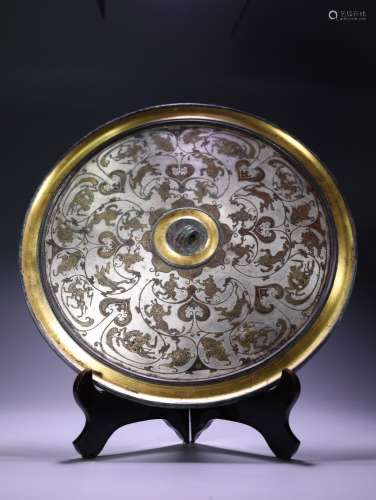 Mirror of gold or silverSize: 29 * 1.7 cm weighs 1820 g.
