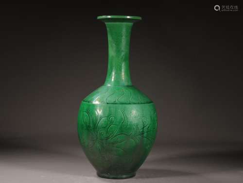 , green glazed flaskSize, 27 x12cm