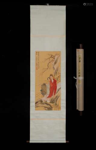 , figure silk scroll -era charactersSize, 35 * 82