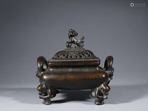 Paragraph Wu Bangzuo smoked incense burner, copperSize: 13.5...