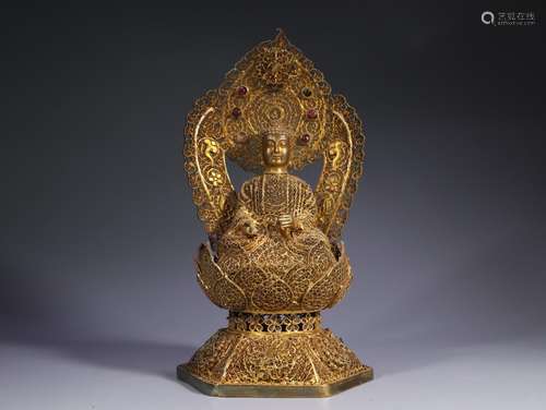 Silver and gold filaments as the BuddhaSize: 11.5 * 10.4 * 2...