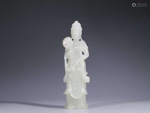 Hetian jade guan YinSize: 3.7 * 2.3 * 12.6 cm weighs 136 g.