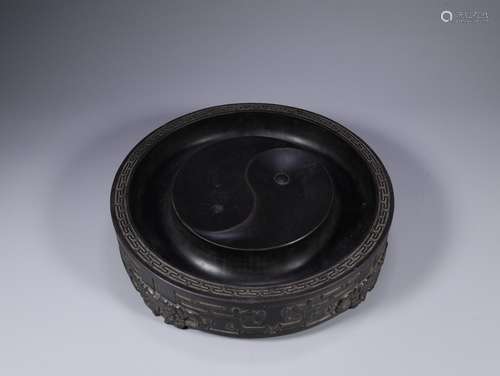 Wang Yunjin literary inkstone stone, old endSize: 19.8 x 4.8...