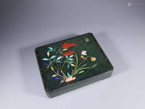 Hetian jade treasure embedded lines cover box flowersSize: 2...