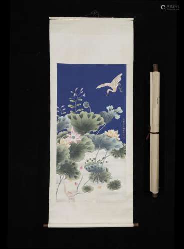 , Tian Shiguang lotus flowers and birdsSize, 64 * 127