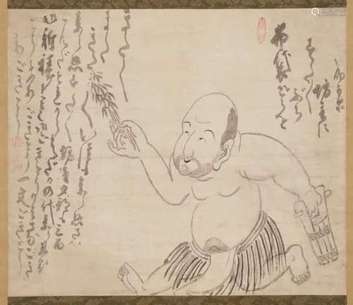 HAKUIN EKAKU Sutasuta Bozu Hanging scroll