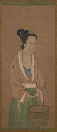 KOGETSU SHURIN Portrait Of Reishojo (Ling Zhao) Hanging scro...
