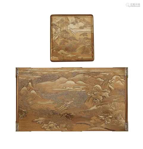 EDO PERIOD (19TH CENTURY) A Lacquer Writing Box (Suzuribako)...